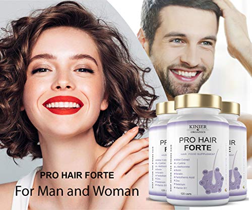PRO HAIR FORTE - Potente Suplemento Capilar Multi-Nutritivo y Reforzador | Con Biotina, Queratina, Extracto de Mijo | Acción Rápida y Visible | 120 Cápsulas
