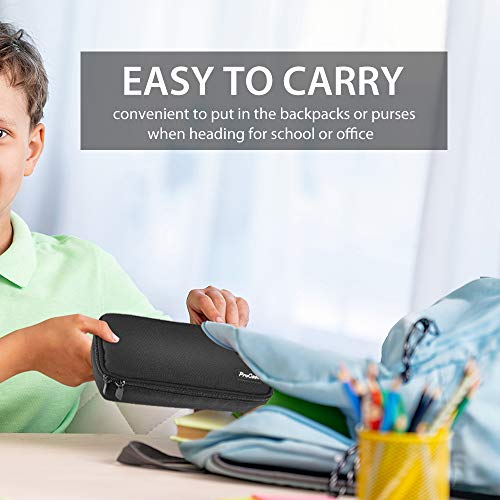 ProCase Estuche Escolar de Gran Capacidad, Bolsa de Lápiz Portable Estuche Organizador para Material Papelería con Cremallera Doble para Hombre Mujer Estudiante en Escuela Oficina –Negro