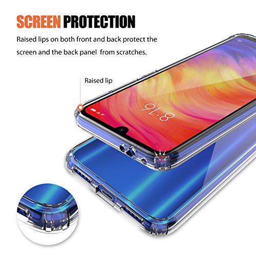 ProCase Funda Transparente Rígida Xiaomi Redmi Note 7/Note 7 Pro/Note 7S, Carcasa Dura Híbrida Ultra Fina con Marco Biselado Borde Antideslizante, Estcuhe Plástico Antigolpes Antiarañazos