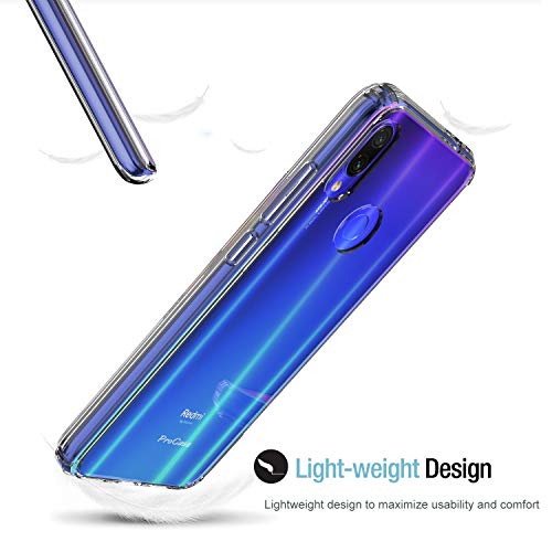 ProCase Funda Transparente Rígida Xiaomi Redmi Note 7/Note 7 Pro/Note 7S, Carcasa Dura Híbrida Ultra Fina con Marco Biselado Borde Antideslizante, Estcuhe Plástico Antigolpes Antiarañazos