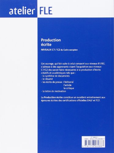 Production écrite niveaux C1/C2 -Livre (FLE)
