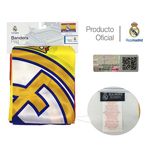 Producto Oficial Real Madrid Bandera del Real Madrid -Incluye Tatuajes(Colores De España 150x100CM)