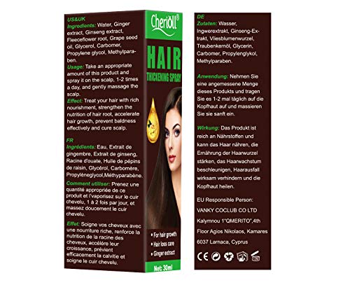 Productos Para Fortalecer el Cabello, Antipérdida de Cabello, Spray Para el Crecimiento del Cabello Previene La Caída del Cabello Crecimiento del