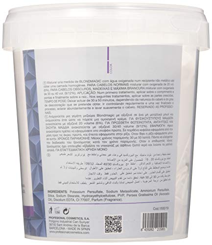Profesional Cosmetics Blondmagic - Decolorante para el pelo con aceite de aguacate, 500 ml