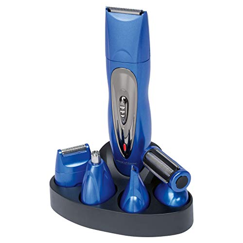 Proficare BHT 3015 - Set de Cortapelo, afeitadora corporal, recortador de precisión, cortador oido y nariz, batería recargable, azul