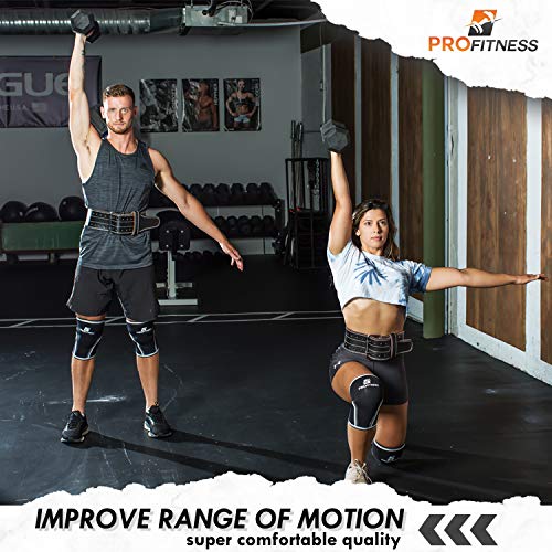 ProFitness - Rodillera de sujeción y compresión para levantamiento de potencia - LEPAE265, Medium, Negro