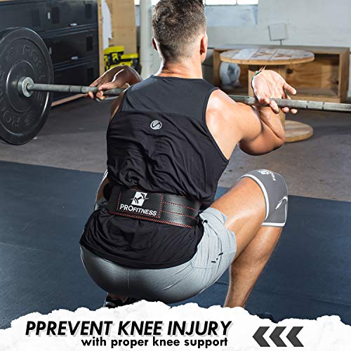 ProFitness - Rodillera de sujeción y compresión para levantamiento de potencia - LEPAE265, Medium, Negro