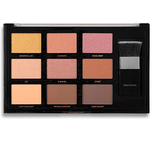 Profusion Cosmetics - Paleta de colores y Contornos De 9 Colores, Sculpt & Glow - Goldstone