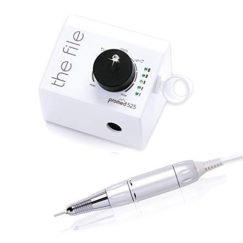 Promed Torno de Uñas Profesional the file 525 25000 rpm Acrílico o Gel para Manicura y Pedicura, Lima de uñas eléctrica, fresado de uñas de gran potencia, elimina callos, Manicura casera y profesional