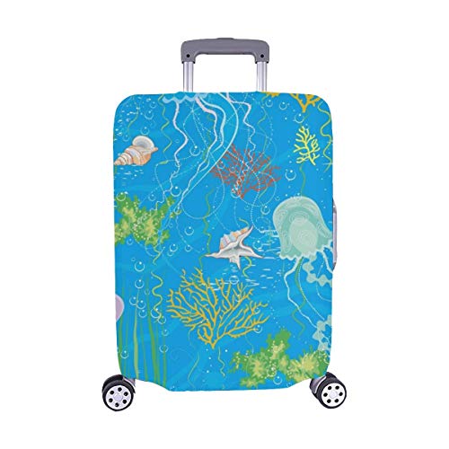 Promini - Funda para Maleta de Viaje con diseño de Siluetas besando Labios (elástica, Antipolvo, 45,7 a 81,3 cm)