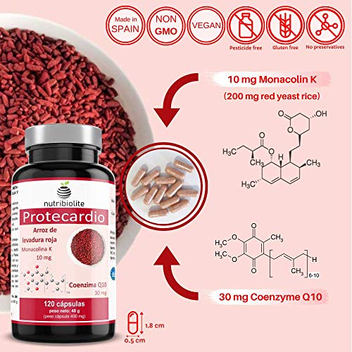 Protecardio – Levadura de arroz rojo con Monacolina K (10 mg) y Coenzima Q10 (30 mg), ayuda a regular los niveles de colesterol y a una mejor salud del corazón