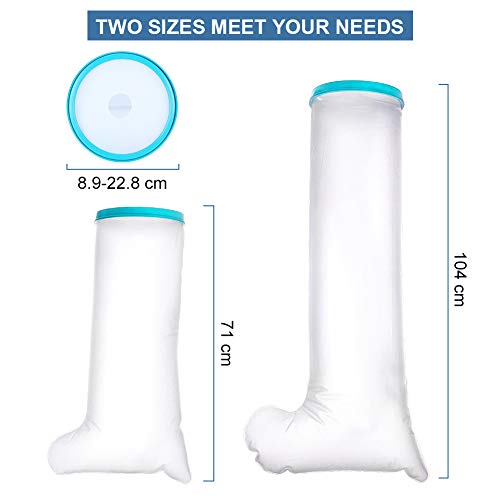 Protector de Ducha Pierna, Protector de Escayola Impermeable Pierna, 104cm, Elástico, Funda Protectora para Ducha Pierna Adulto