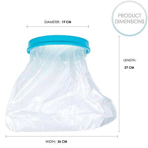 Protector de Escayola Impermeable, Protección de Yeso (Pie) - Transparente, Silicona Resistente y Duradera - Reutilizable, Flexible & Cómodo - Ideal para Usar en Baño o Ducha.