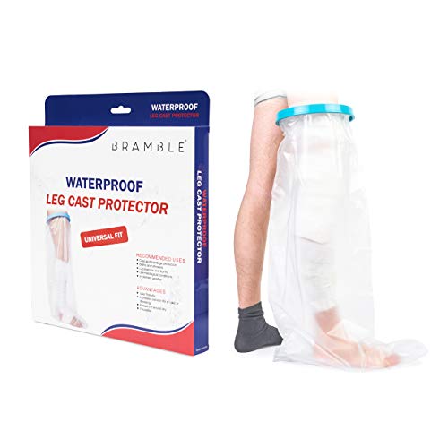Protector de Escayola Impermeable, Protección de Yeso (Pierna) - Transparente, Silicona Resistente - Reutilizable, Flexible & Cómodo - Ideal para Usar en Baño o Ducha.