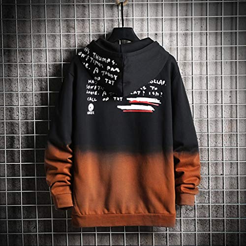 Protector De Sombrero Grande Sudadera Gorra De Moda Color Gradual Manga Larga Guardia De Los Hombres