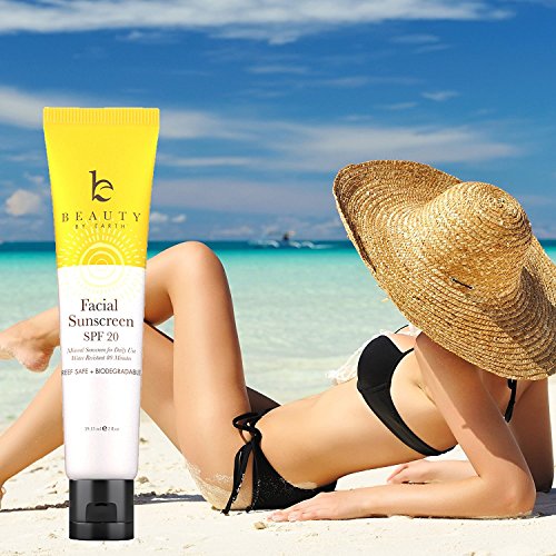 Protector Solar Facial SPF 20-La Mejor Crema Protectora Mineral de Uso Diario; Resistente al Agua Ingredientes de Origen Orgánico y Natural para Pieles Grasas Secas y Sensible-Locion Hidratante Facial