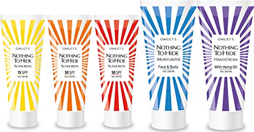 Protector solar respetuoso con el medio ambiente Nothing To Hide de Omuci’s. Apto para veganos, ingredientes naturales. Protección UVA + UVB. (30 SPF, 100ml)