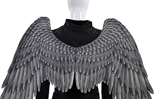 Proumhang Carnaval Mardi Gras Unisex Halloween Oversize Negro Ángel Alas Pintura sobre Tela 45*75*105cm
