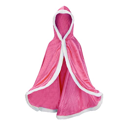 Proumhang Disfraz de Princesa Capa de Princesa para Niñas Disfraces para Halloween Trajes de Navidad Rosado 150 para 7-8 años