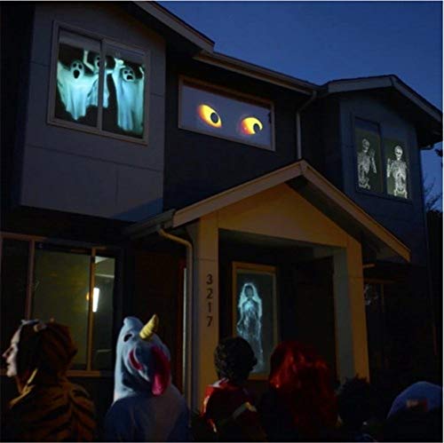 Proyección Holográfica de Halloween, Luces de Proyector de Navidad de Halloween Con Trípode, 12 Patrones de Decoración de Festival Al Aire Libre para Decoración de Pared de Fiesta de Vacaciones