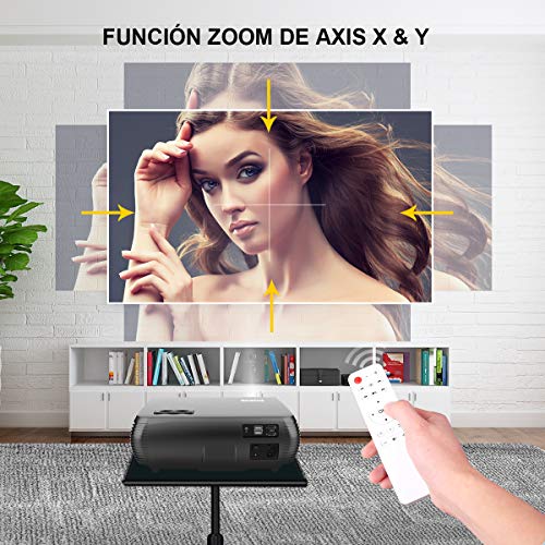 Proyector, WiMiUS 7000 Lúmenes Proyector Full HD 1920x1080P Nativo Soporta 4K Audio AC3 Proyector Video Ajuste Digital 4D 90,000 Horas Proyector LED para Cine en Casa y Presentación Empresarial