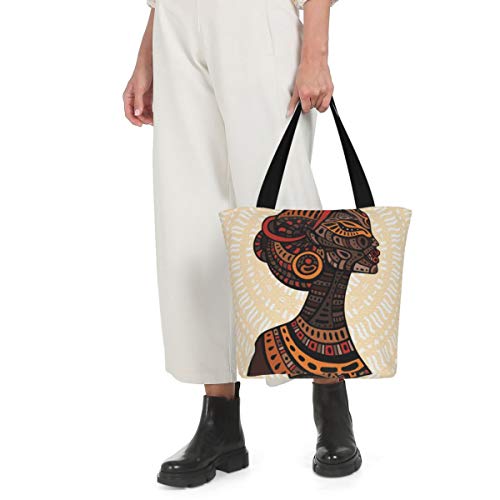Prv0o Blue Tropical Butterflies Women'S - Canvas Shoulder Bag Hobo Crossbody Handbag Casual Tote, Negro (Beautiful African Woman), Talla única