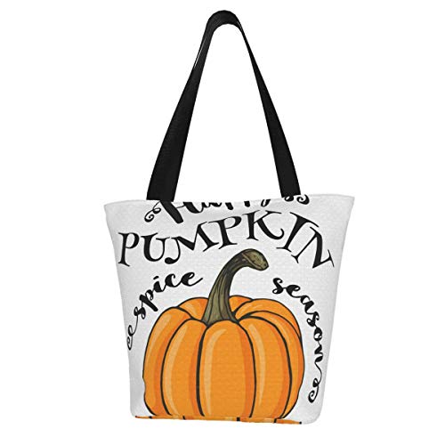 Prv0o Hibiscus Women'S - Canvas Shoulder Bag Hobo Crossbody Handbag Casual Tote, Azul (Happy Pumpkin), Talla única
