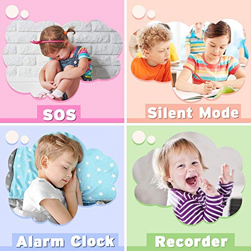 PTHTECHUS Reloj Inteligente para Juegos Infantiles con MP3 Player - [1GB Micro SD Incluido] Llamada de Pantalla táctil de 2 vías Juego de Alarma cámara Reloj Regalo de Juguete de cumpleaños (Rosa)