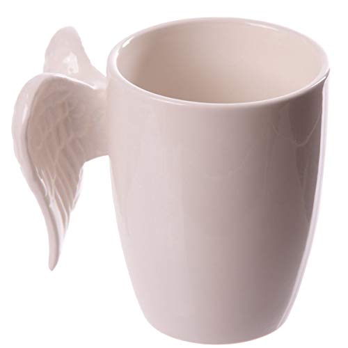 Puckator  ANG140 - Taza con asa (cerámica), diseño de alas de ángel, Color Blanco