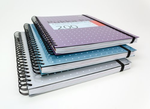 Pukka Pad Metallic - Cuaderno ejecutivo de espiral doble (3 unidades, A4, 200 hojas microperforadas, 80 g/m², con margen, 5 separadores, cierre elástico), diseño metalizado