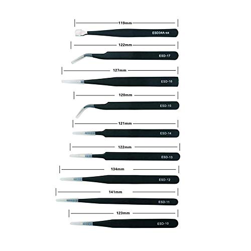 PULNDA Lupas con luz, lupa de cabeza Juego de 9 piezas Pinzas ESD precisas 5 lentes de intercambio (1.0X a 3.5X) para lectura, reparación, fabricación de relojes, costura,