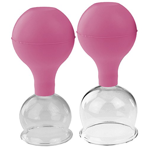 Pulox - Juego de vasos para ventosaterapia (2 unidades, tamaño grande), color rosa