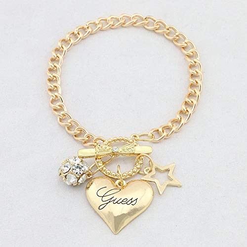 Pulsera Love Heart Charms Pulseras para Mujeres Oro Plata Color Pulsera Y Brazalete Joyas Europa Estilo Americano Joyas Regalo Oro