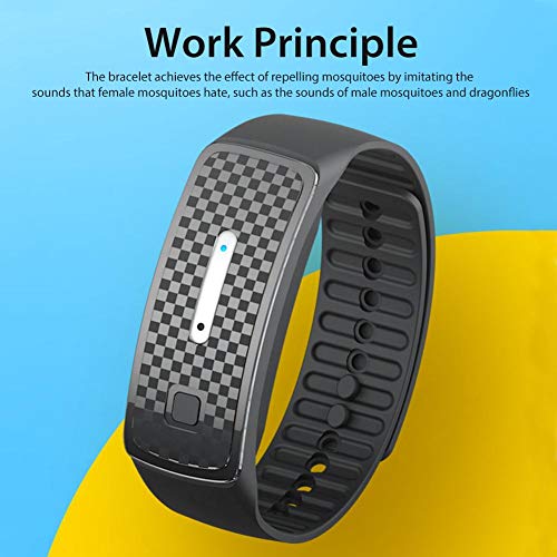 Pulsera repelente de mosquitos Pulsera ultrasónica repelente de insectos, carga USB, segura y respetuosa con el medio ambiente, pulsera para niños mujeres embarazadas negro