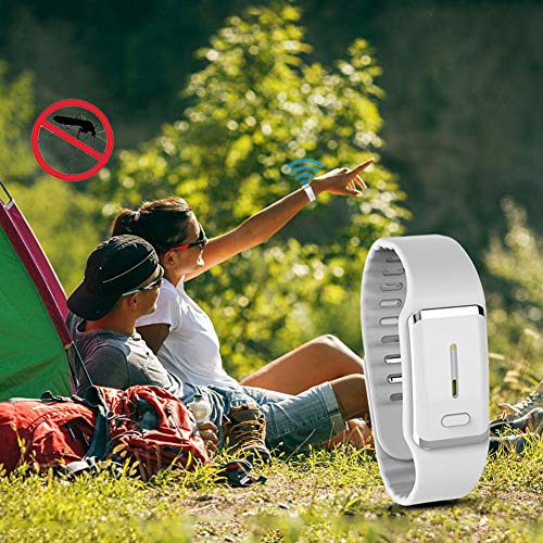 Pulsera repelente de mosquitos, ultrasónica carga por USB impermeable, repelente de plagas sin insectos, pulsera repelente de insectos para niños adultos, viajes al aire libre, camping
