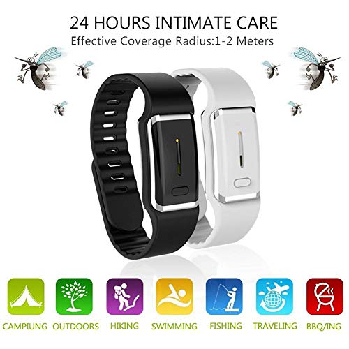 Pulsera repelente de mosquitos, ultrasónica carga por USB impermeable, repelente de plagas sin insectos, pulsera repelente de insectos para niños adultos, viajes al aire libre, camping