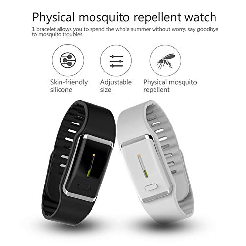 Pulsera repelente de mosquitos, ultrasónica carga por USB impermeable, repelente de plagas sin insectos, pulsera repelente de insectos para niños adultos, viajes al aire libre, camping