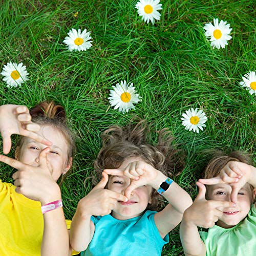Pulseras Identificativas Niños, BelleStyle 12 Pcs Pulsera de Seguridad, SOS Pulsera, Anti Perdida Bebé de Emergencia Impermeable Reutilizable Niño, Niña para Viajar, Piscina, con una Pluma Especial