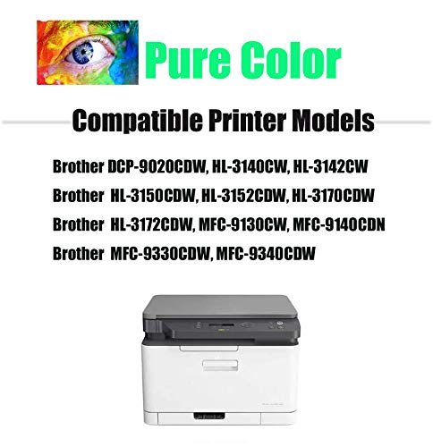 Pure-color Reemplazo para DR-241 DR-245 Unidad de tambor compatible para Brother DCP-9020CDW HL-3140CW HL-3142CW HL-3150CDW HL-3152CDW HL-3170CDW HL-3172CDW MFC-9140CDN MFC-9330CDW MFC-9340CDW