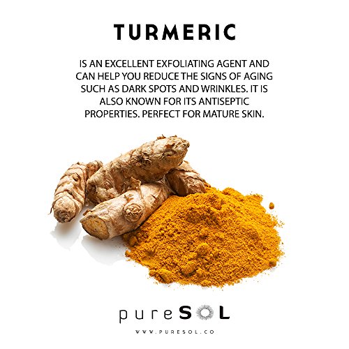 pureSOL Konjac Sponge - Turmeric - Facial Sponge, 100% Natural Sponge, Eco-friendly - Gentle Exfoliation, Deep Cleansing, Improved Skin Texture