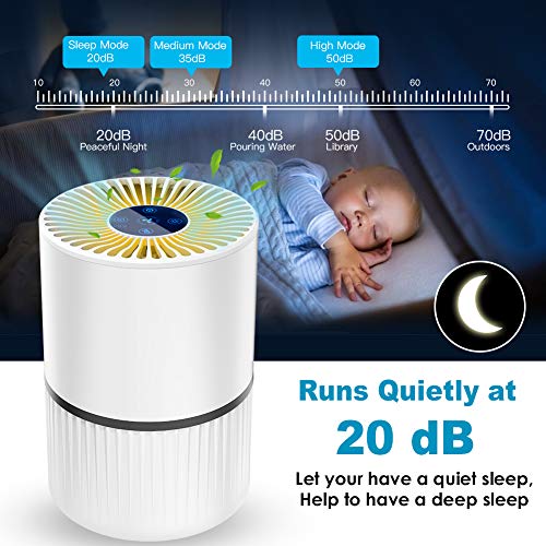 Purificador de Aire 4 en 1 para Hogar Oficina, con Filtro HEPA y Carbón Activado,Generador de Iones /Función de Aromaterapia y Temporizador Captura Alergias, Polvo, Humo, Caspa de Mascotas,Olor, PM2.5