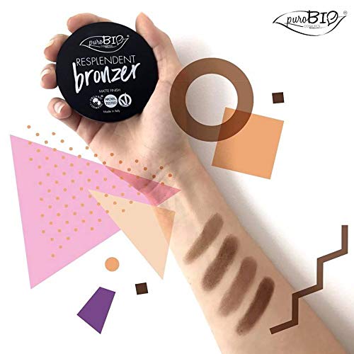 PUROBIO COSMETICS - Bronzer Resplendent Matt 05 - Marrón Cálido - Polvo compacto para una tez radiante y bronceada - Ligero y aterciopelado - Vegano - Níquel probado - Orgánico - 9 gr