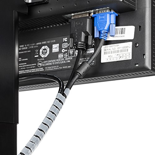 Purovi® Organizador de Cables en Espiral | Longitud 10 m | Tubo Protector Flexible | Diámetro 6-60 mm | Transparente