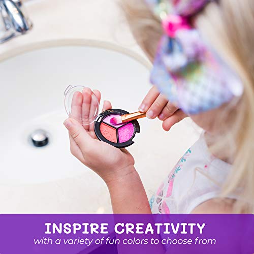 Purple Ladybug Kit de Maquillaje para Niñas Estilo Sirena - Set de Maquillaje de Niña Seguro y Lavable con Neceser de Maquillaje, Pintalabios, Coloretes, Sombras, Brochas con Cola de Sirena, y Más