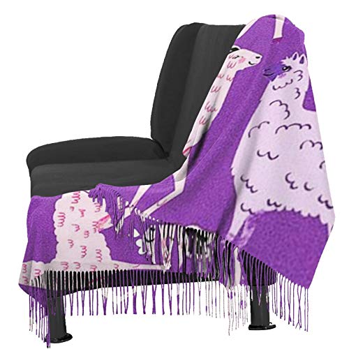 Púrpura Loving Alpacas mujeres bufanda borla chal estola gran abrigo impresión capa para señoras