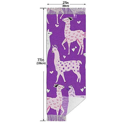 Púrpura Loving Alpacas mujeres bufanda borla chal estola gran abrigo impresión capa para señoras