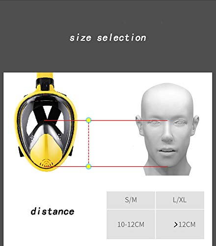 PXDM Mascarilla Facial de Snorkel, 180 ° Vista panorámica de Buceo Snorkel máscara Anti-Niebla con la acción de la cámara de Montaje para Adultos y Adolescentes,Blanco