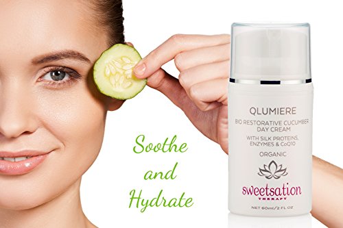Q Lumiere Bio-Restorative Cucumber Day Creme with Silk Proteins, Enzymes & Co Q10, 2.0 oz by Sweetsation Therapy