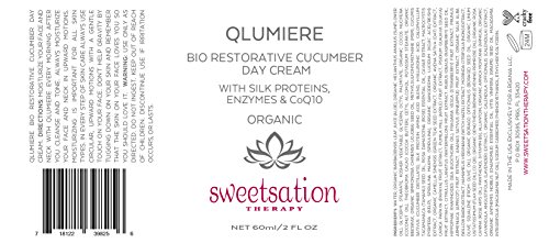 Q Lumiere Bio-Restorative Cucumber Day Creme with Silk Proteins, Enzymes & Co Q10, 2.0 oz by Sweetsation Therapy