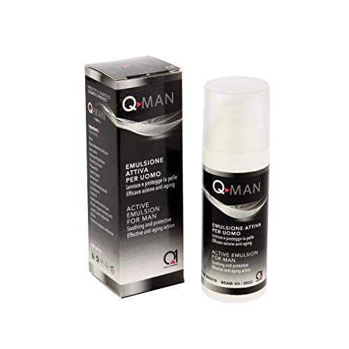 Q MAN crema Hombre Cara y Piel, con efecto contra el envejecimiento y anti arrugas, calmante e iluminador.